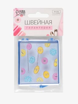 Игольница магнитная «Пуговки», 7×8 см, голубая