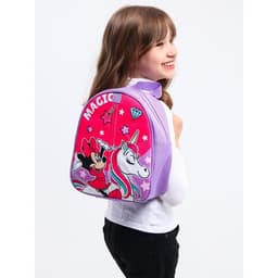 Рюкзак детский для девочки, на молнии, с карманом, розовый, 23×10×27 см Magic, Минни и единорог
