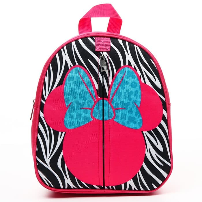 Рюкзак детский для девочки, на молнии, розовый, 23×27 см, Минни Маус