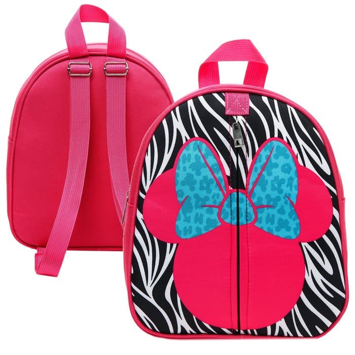 Рюкзак детский для девочки, на молнии, розовый, 23×27 см, Минни Маус