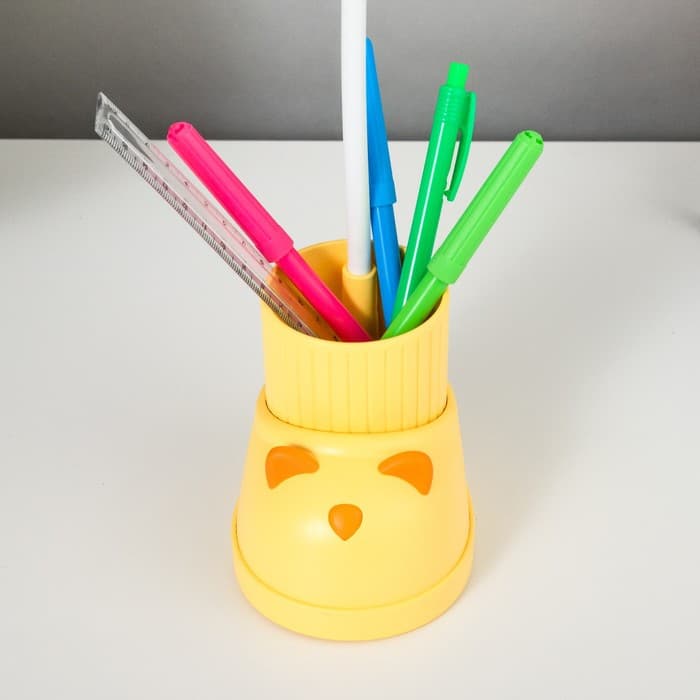 Лампа настольная «Ботинок кот» LED 3 режима 3 Вт USB органайзер желтый 8×11×31 см RISALUX