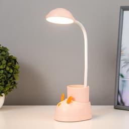 Лампа настольная «Ботинок заяц» LED 3 режима 3 Вт USB органайзер розовый 8×11×31 см RISALUX