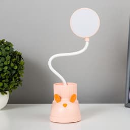 Лампа настольная «Ботинок заяц» LED 3 режима 3 Вт USB органайзер розовый 8×11×31 см RISALUX