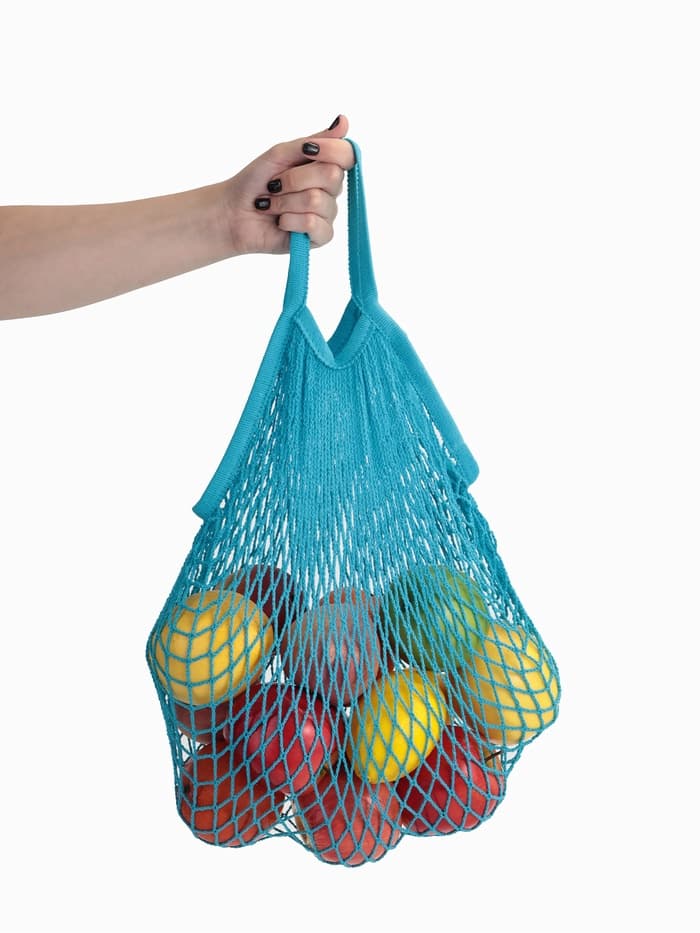 Сумка-авоська плетёная, клетка 1.5 см, бирюзовая