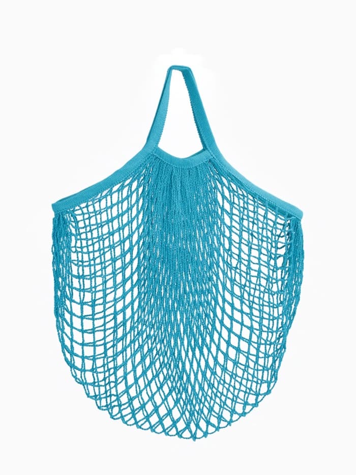 Сумка-авоська плетёная, клетка 1.5 см, бирюзовая