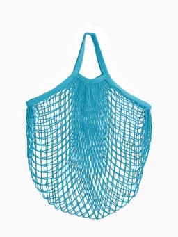 Сумка-авоська плетёная, клетка 1.5 см, бирюзовая