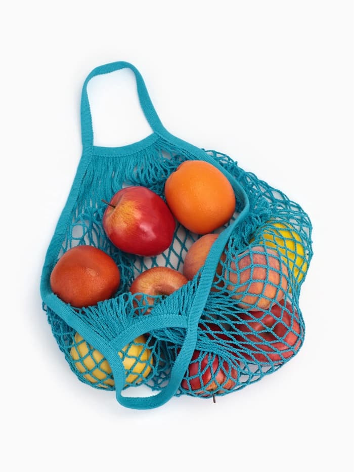 Сумка-авоська плетёная, клетка 1.5 см, бирюзовая