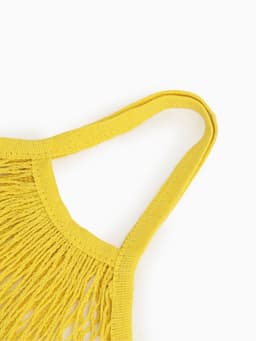 Сумка - авоська плетёная, ручка 12 см, клетка 1.5 см, жёлтая