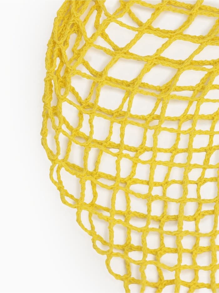Сумка - авоська плетёная, ручка 12 см, клетка 1.5 см, жёлтая