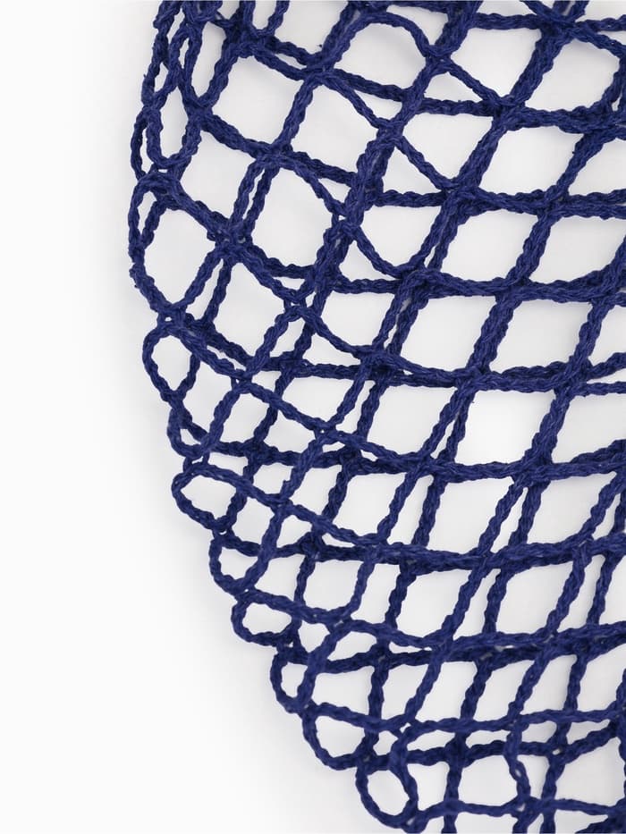 Сумка - авоська плетёная, ручка 12 см, клетка 1.5 см, синяя