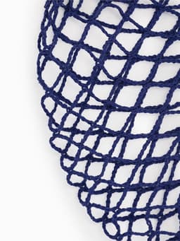 Сумка - авоська плетёная, ручка 12 см, клетка 1.5 см, синяя