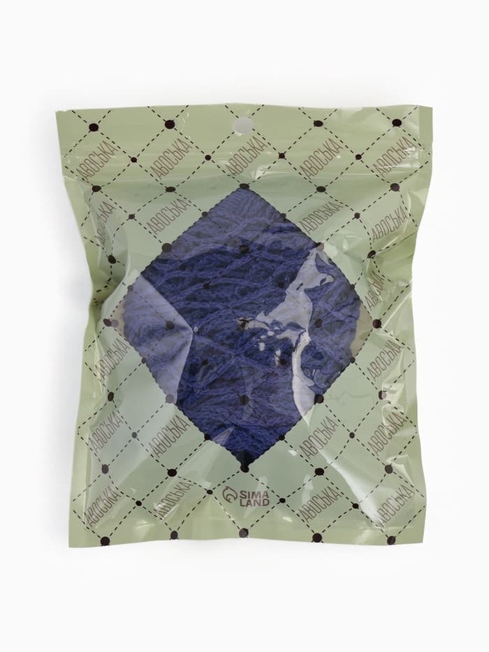 Сумка - авоська плетёная, ручка 12 см, клетка 1.5 см, синяя