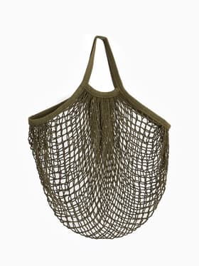 Сумка - авоська плетёная, клетка 1.5 см, зелёная