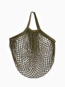 Сумка - авоська плетёная, клетка 1.5 см, зелёная