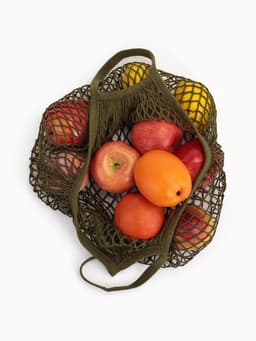 Сумка - авоська плетёная, клетка 1.5 см, зелёная