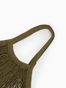 Сумка - авоська плетёная, клетка 1.5 см, зелёная