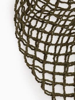 Сумка - авоська плетёная, клетка 1.5 см, зелёная