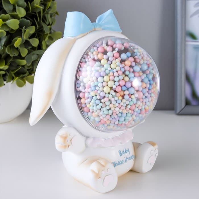 Фигурка светящаяся RISALUX «Зайка», LED-ночник, от батареек, бежевый, 9×14×14 см