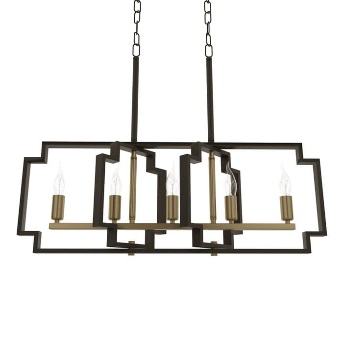 Люстра 2739/5 E14 40 Вт черно-золотой 29.5×7.8×25-97 см BayerLux