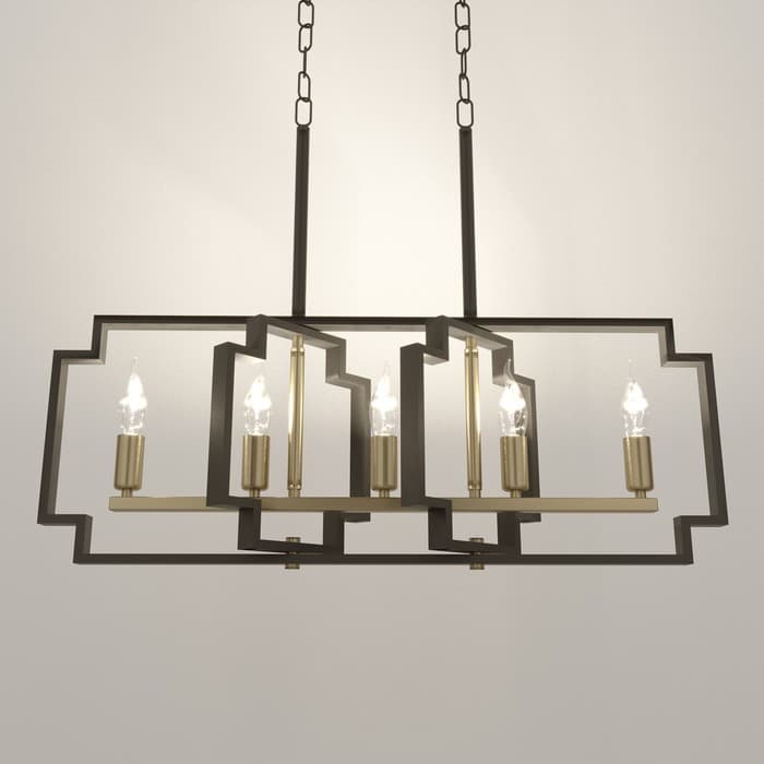 Люстра 2739/5 E14 40 Вт черно-золотой 29.5×7.8×25-97 см BayerLux