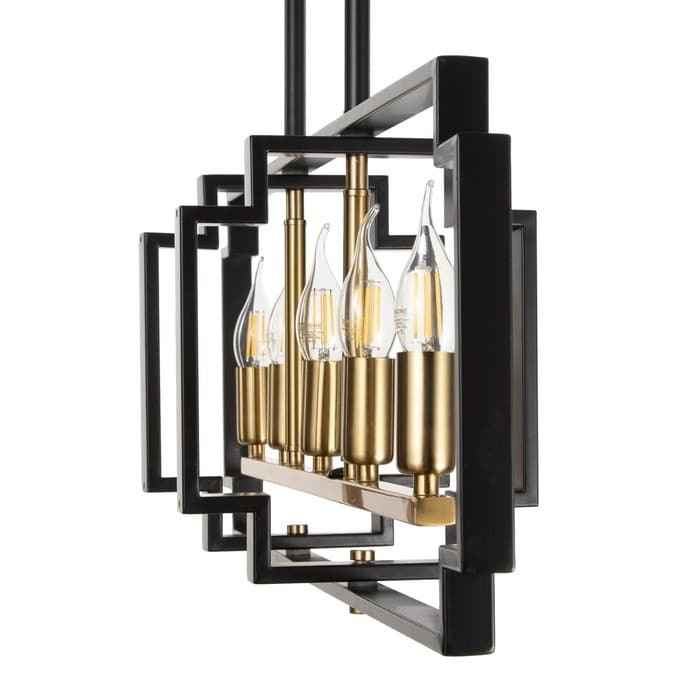 Люстра 2739/5 E14 40 Вт черно-золотой 29.5×7.8×25-97 см BayerLux