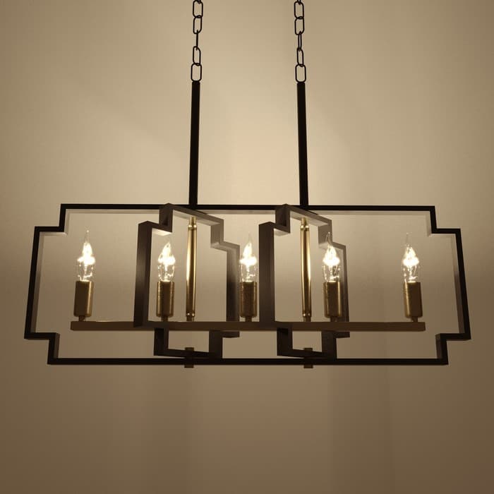 Люстра 2739/5 E14 40 Вт черно-золотой 29.5×7.8×25-97 см BayerLux