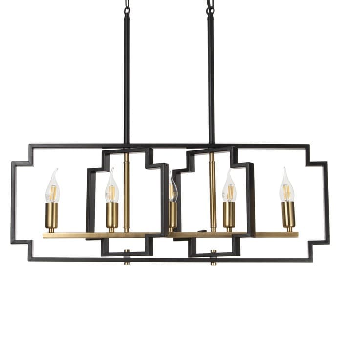 Люстра 2739/5 E14 40 Вт черно-золотой 29.5×7.8×25-97 см BayerLux