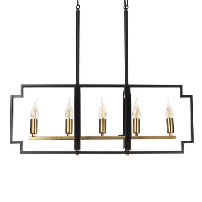 Люстра 2739/5 E14 40 Вт черно-золотой 29.5×7.8×25-97 см BayerLux