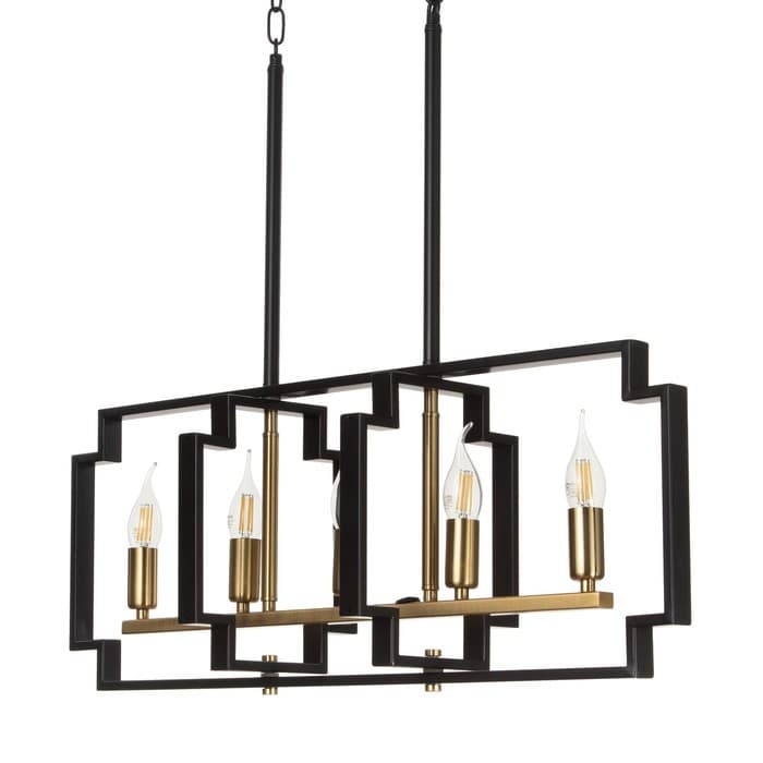 Люстра 2739/5 E14 40 Вт черно-золотой 29.5×7.8×25-97 см BayerLux