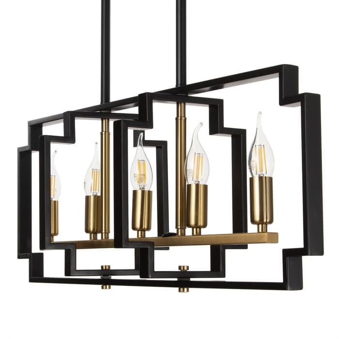 Люстра 2739/5 E14 40 Вт черно-золотой 29.5×7.8×25-97 см BayerLux