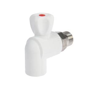 Кран шаровой для радиатора ZEIN engr, полипропиленовый, угловой, d=25 мм × 3/4"