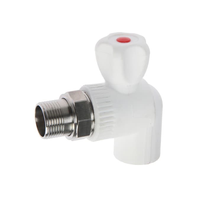Кран шаровой для радиатора ZEIN engr, полипропиленовый, угловой, d=25 мм × 3/4"
