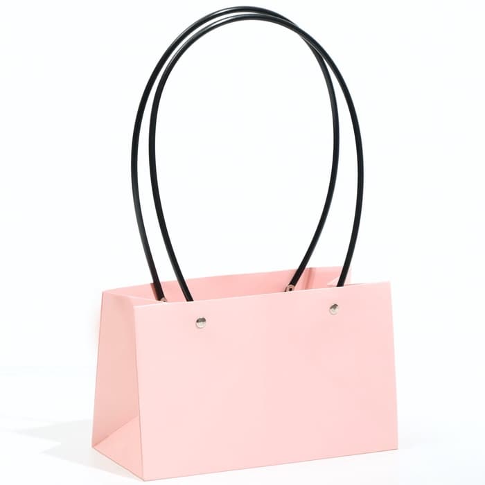 Сумка для цветов розовая влагостойкая, 22×10.5×13.5 см