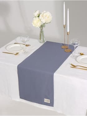 Дорожка на стол «Этель» Kitchen, 40×150±5 см, 100% хлопок, саржа 220 г/м², синяя