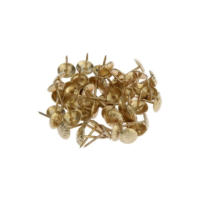 Гвозди ТУНДРА, декоративные, обивочные, фактурные, 11×16 мм, золото, фасовка 50 шт.