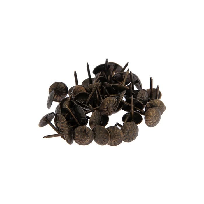 Гвозди ТУНДРА, декоративные, обивочные, фактурные, 11×16 мм, бронза, фасовка 50 шт.