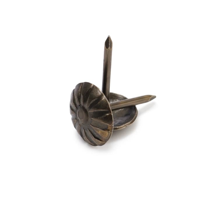 Гвозди ТУНДРА, декоративные, обивочные, фактурные, 11×16 мм, бронза, фасовка 50 шт.