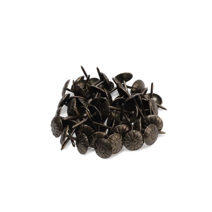 Гвозди ТУНДРА, декоративные, обивочные, фактурные, 11×16 мм, бронза, фасовка 50 шт.