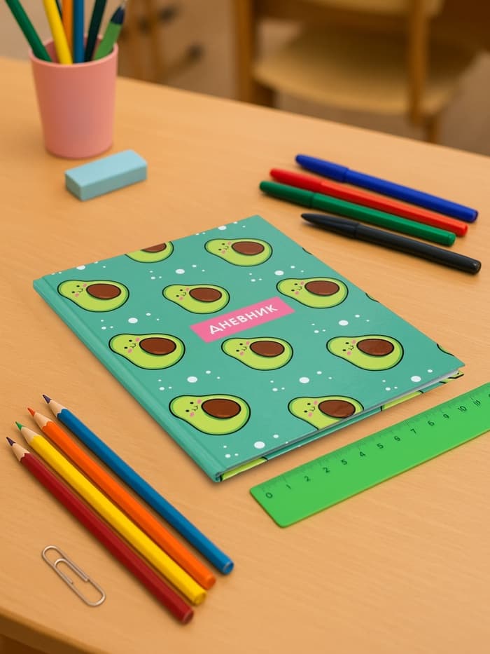 Дневник школьный для 1-11 классов, «Авокадо с косточкой ПАТТЕРН», твёрдая обложка 7БЦ, глянцевая ламинация, 40 листов