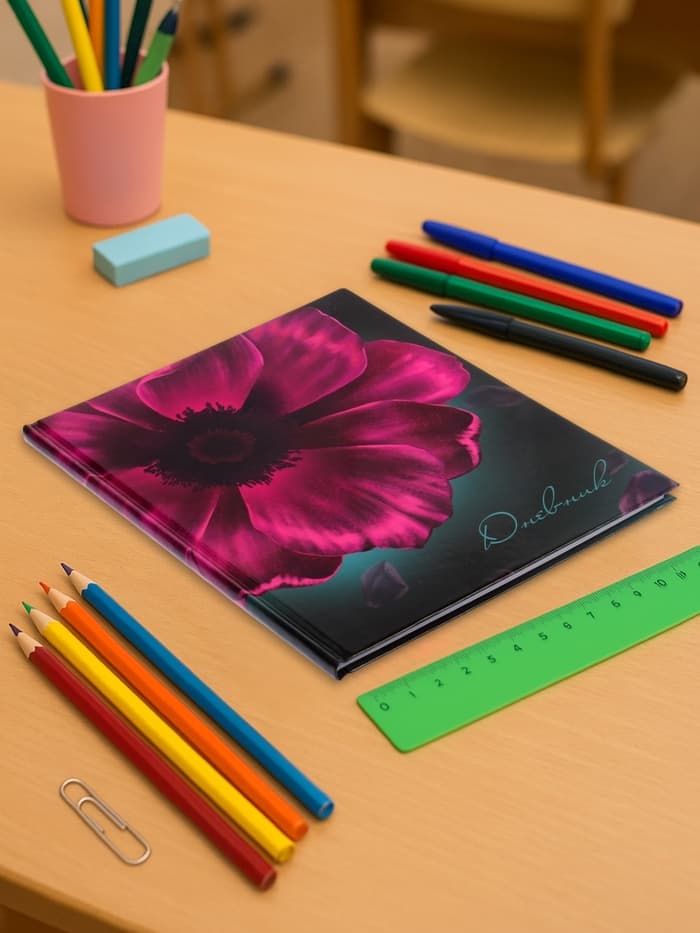 Дневник школьный для 1-11 классов, «Цветок», твёрдая обложка 7БЦ, глянцевая ламинация, 40 листов