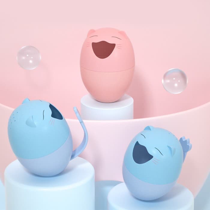 Ковш пластиковый для купания и мытья головы, детский банный ковшик «Котик», 500 мл., с леечкой, розовый