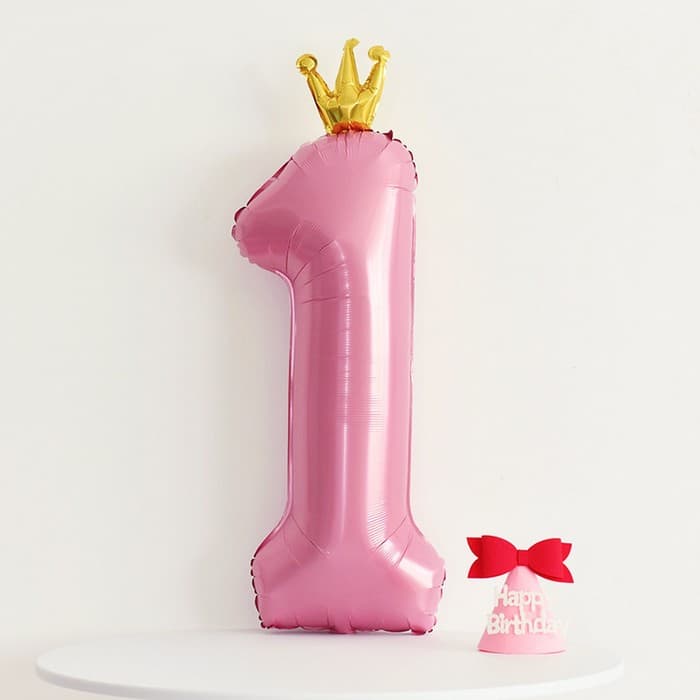 Воздушный шар фольгированный 40" «Цифра 1 с короной»