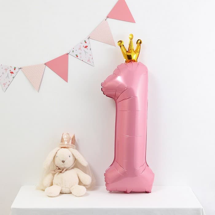 Воздушный шар фольгированный 40" «Цифра 1 с короной»