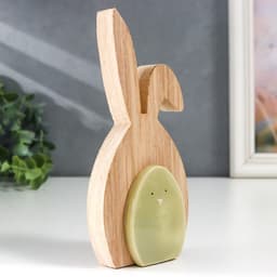 Фигурка дерево, керамика «Зайчик зелёный», 15×3×7.4 см