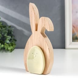 Фигурка дерево, керамика «Зайчик зелёный», 15×3×7.4 см