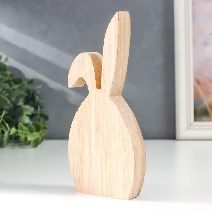Фигурка дерево, керамика «Зайчик зелёный», 15×3×7.4 см