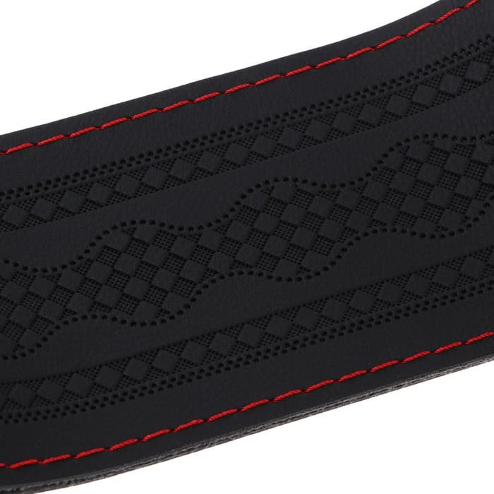 Оплетка на руль TORSO, 38 см, искусственная кожа, узор, красная нить