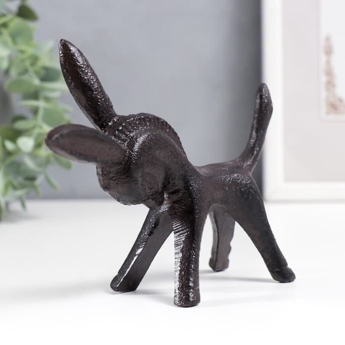 Фигурка чугун, подставка для колец «Ослик», 10×4×12.5 см