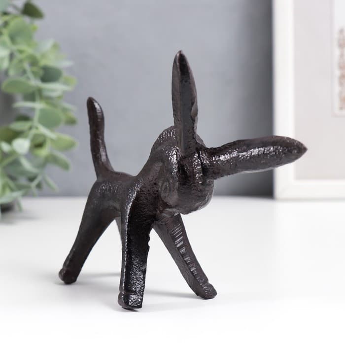 Фигурка чугун, подставка для колец «Ослик», 10×4×12.5 см