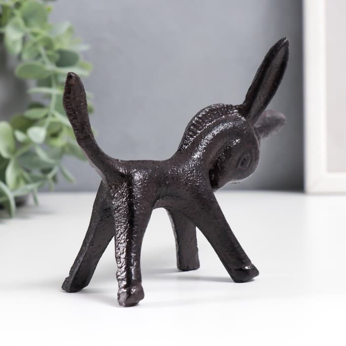 Фигурка чугун, подставка для колец «Ослик», 10×4×12.5 см
